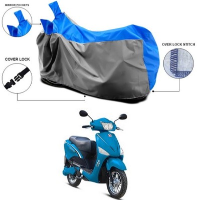 ANTHUB Waterproof Two Wheeler Cover for Hero(Electric Optima, Blue, Grey)