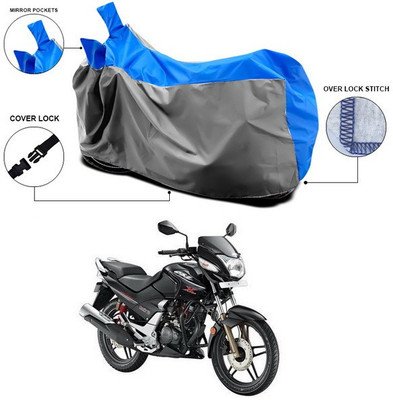 ANTHUB Waterproof Two Wheeler Cover for Hero(CBZ, Blue, Grey)