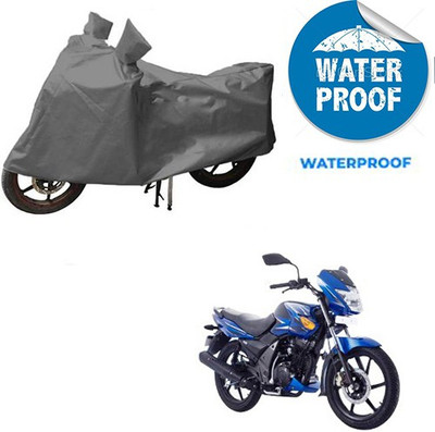 saanvi Waterproof Two Wheeler Cover for TVS(Flame SR125, Grey)