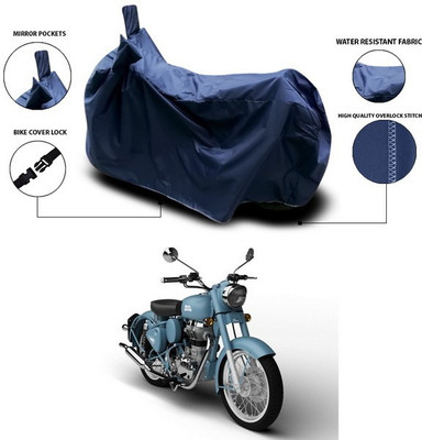 SEBONGO Waterproof Two Wheeler Cover for Royal Enfield(Classic 500, Blue)