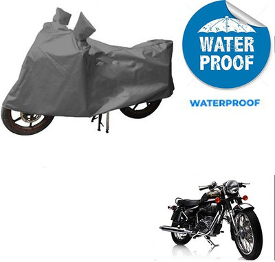 saanvi Waterproof Two Wheeler Cover for Royal Enfield(Electra Delux, Grey)
