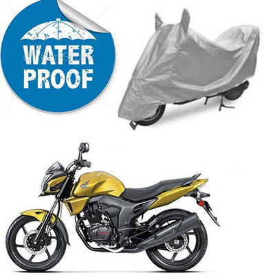 RPSENTTERPR Waterproof Two Wheeler Cover for Honda(CB Trigger, Silver)