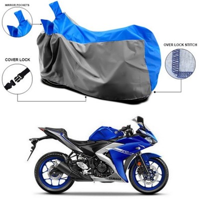 APNEK Waterproof Two Wheeler Cover for Yamaha(YZF R3, Blue, Grey)