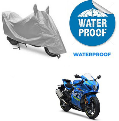 RPSENTTERPR Waterproof Two Wheeler Cover for Suzuki(GSX, Silver)