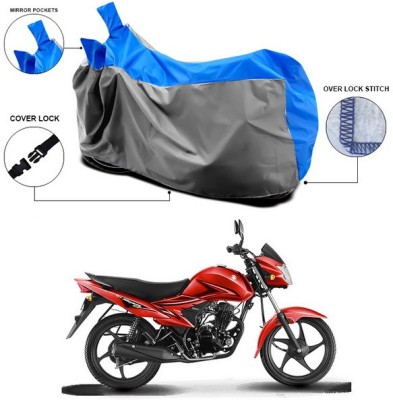 ANTHUB Waterproof Two Wheeler Cover for Suzuki(Hayate EP, Blue, Grey)