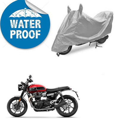 RPSENTTERPR Waterproof Two Wheeler Cover for Triumph(Twin, Silver)