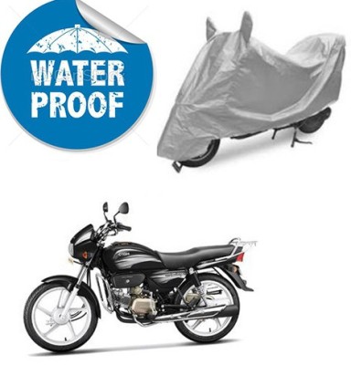 saanvi Waterproof Two Wheeler Cover for Hero(Splendor Plus, Silver)