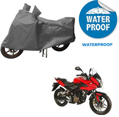saanvi Waterproof Two Wheeler Cover for Bajaj(Pulsar AS 150, Grey)