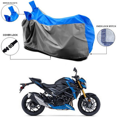 ANTHUB Waterproof Two Wheeler Cover for Suzuki(GSX-S750, Blue, Grey)