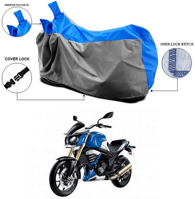 SEBONGO Waterproof Two Wheeler Cover for Mahindra(Mojo, Blue)
