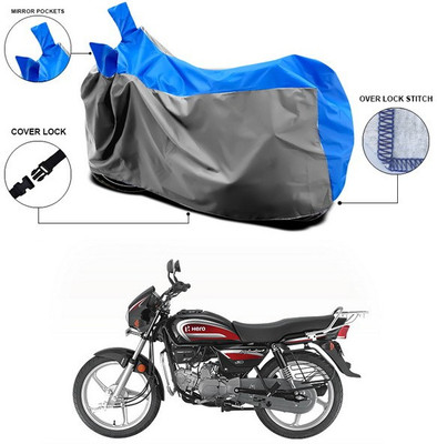 ANTHUB Waterproof Two Wheeler Cover for Hero(Splendor Plus, Blue, Grey)