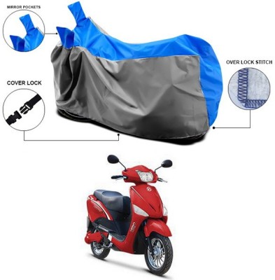 ANTHUB Waterproof Two Wheeler Cover for Hero(Electric Optima, Blue, Grey)