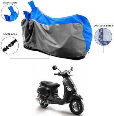 ANTHUB Waterproof Two Wheeler Cover for Vespa(Piaggio Vespa, Blue, Grey)