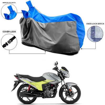 ANTHUB Waterproof Two Wheeler Cover for Hero(Glamour, Blue, Grey)