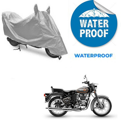 RPSENTTERPR Waterproof Two Wheeler Cover for Royal Enfield(Bullet 500, Silver)