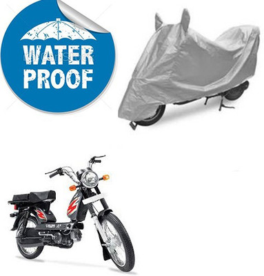 saanvi Waterproof Two Wheeler Cover for TVS(Heavy Duty Super XL, Silver)