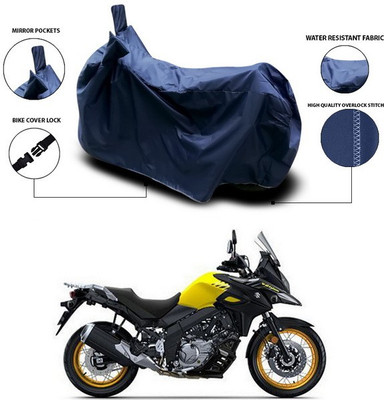 SEBONGO Waterproof Two Wheeler Cover for Suzuki(V Strom 650, Blue)