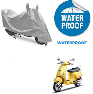 saanvi Waterproof Two Wheeler Cover for Piaggio(Vespa SXL, Silver)