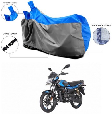 AUTOCAD Waterproof Two Wheeler Cover for Bajaj(Platina 110 H-Gear, Blue, Grey)