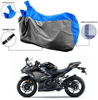 ANTHUB Waterproof Two Wheeler Cover for Kawasaki(Ninja, Blue, Grey)