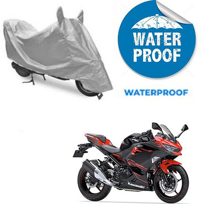 RPSENTTERPR Waterproof Two Wheeler Cover for Kawasaki(Ninja 250, Silver)