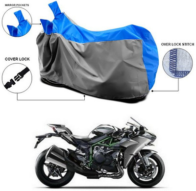 ANTHUB Waterproof Two Wheeler Cover for Kawasaki(Ninja H2, Blue)