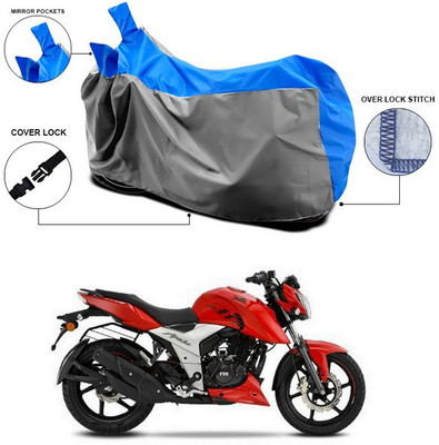 ANTHUB Waterproof Two Wheeler Cover for TVS(Apache RTR 160 4V, Blue, Grey)