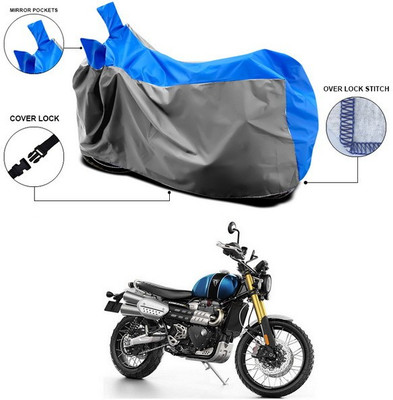ANTHUB Waterproof Two Wheeler Cover for Triumph(Blue, Grey)