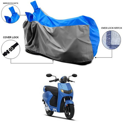 SEBONGO Waterproof Two Wheeler Cover for 22Motors(Flow, Blue)