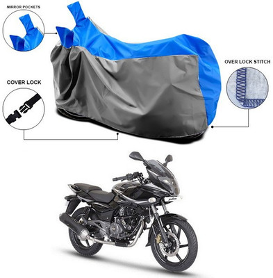 ANTHUB Waterproof Two Wheeler Cover for Bajaj(Pulsar 220 DTS-i, Blue, Grey)
