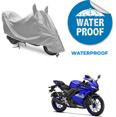RPSENTTERPR Waterproof Two Wheeler Cover for Yamaha(R15 V3, Silver)