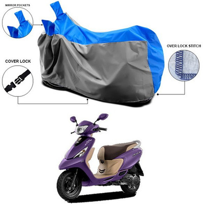 SEBONGO Waterproof Two Wheeler Cover for TVS(Scooty Zest 110, Blue)