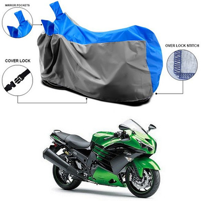 ANTHUB Waterproof Two Wheeler Cover for Kawasaki(Ninja ZX 14R, Blue)