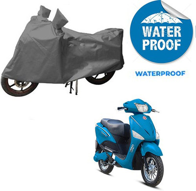 saanvi Waterproof Two Wheeler Cover for Hero(Electric Optima, Grey)