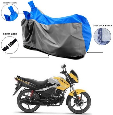 ANTHUB Waterproof Two Wheeler Cover for Hero(Passion Pro i3S, Blue, Grey)