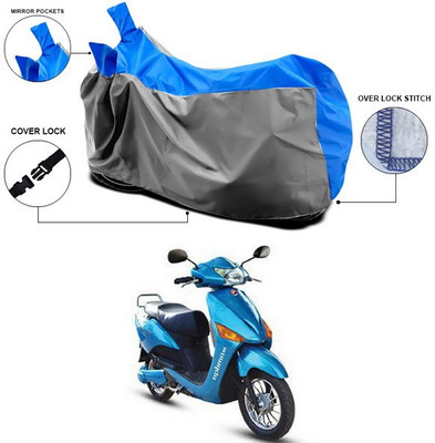 ANTHUB Waterproof Two Wheeler Cover for Hero(Electric Optima, Blue, Grey)