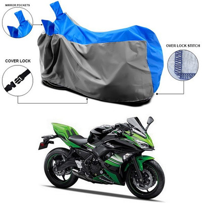 ANTHUB Waterproof Two Wheeler Cover for Kawasaki(Ninja 650, Blue)