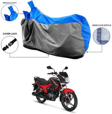 ANTHUB Waterproof Two Wheeler Cover for Hero(Glamour, Blue, Grey)
