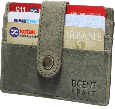 DCENT KRAFT Men & Women Formal, Travel, Trendy, Ethnic Green Genuine Leather Card Holder(6 Card Slots)