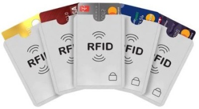 RFID 4 Card Holder(Set of 5, Silver)