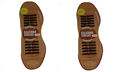 MS MODSTYLE S 712-7 Shoelaces for Dress Shoes Silicone Elastic Shoe Strings, No tie Shoelaces for Formal/Office Shoes Shoe Lace(Brown Set of 2)