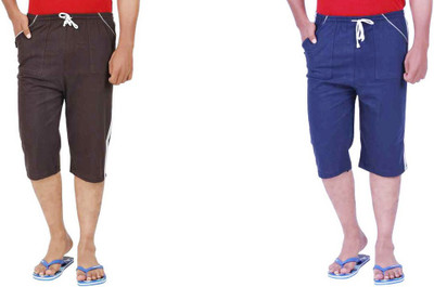 WellFitLook Solid Men Three Fourths