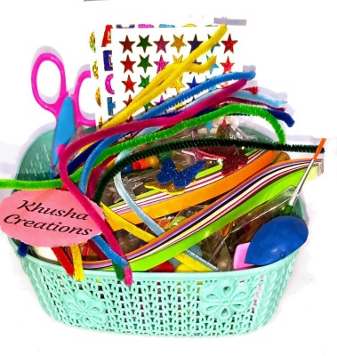 KHUSHA CREATIONS My Giant Craft Basket / Craft Kit for Kids / Gift for Kids / DIY Material kit / Hobby Craft