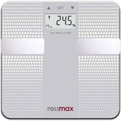 Rossmax Personal Digital Body Weight Machine For Human Body 150 Kg Capacity Weighing Scale (Silver) Weighing Scale(Silver)