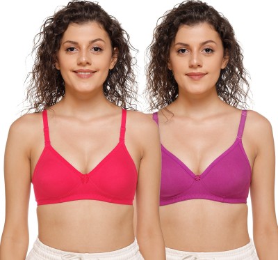 Salsa Women T-Shirt Non Padded Bra(Pink, Purple)