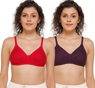 Salsa Women T-Shirt Non Padded Bra(Purple, Red)