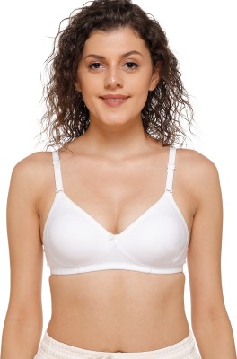 Salsa Women's M1001 Cotton Rich Solid Non-Padded Full Cup Wire Free T-Shirt Bra Women T-Shirt Non Padded Bra(White)