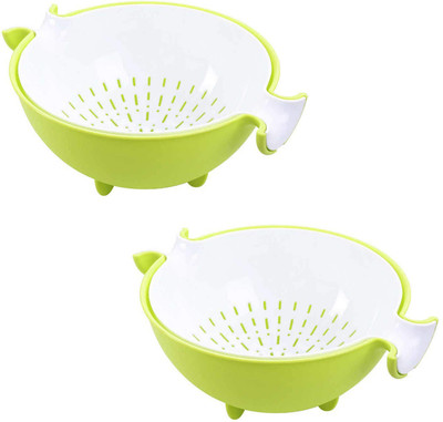 Kitchen4U Collapsible Colander(Multicolor Pack of 2)