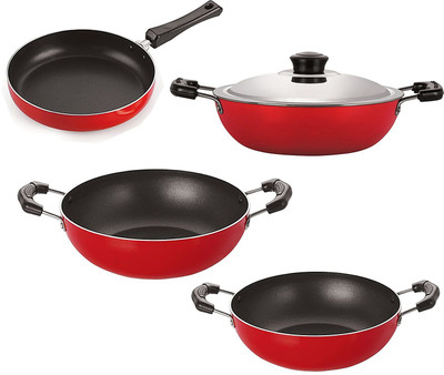 NIRLON FP11_KD13_KD14_DKD(M)________ Non-Stick Coated Cookware Set(PTFE (Non-stick), Aluminium, 4 - Piece)
