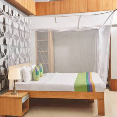 shriji creation HDPE - High Density Poly Ethylene Adults Washable 7X7 FEET PLAIN WHITE MOSQUITO NET Mosquito Net(White, Bed Box)
